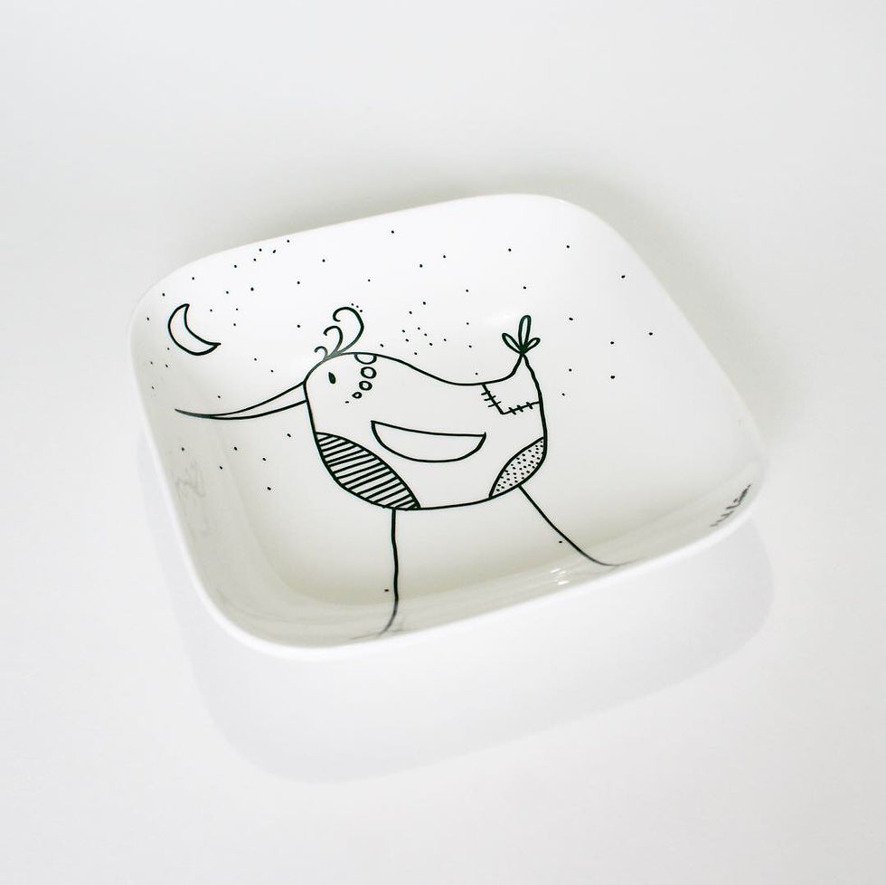 Miniature : Coupelle Oiz'Ô - porcelaine peinte