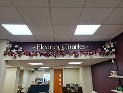 Shop front floral installation Harrogate