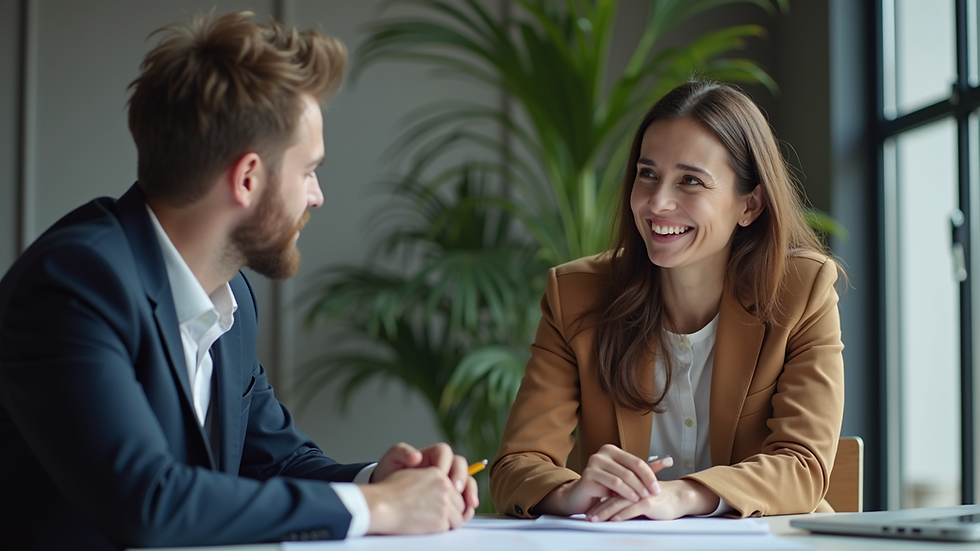 Close-up view of a mentor and mentee discussing strategies