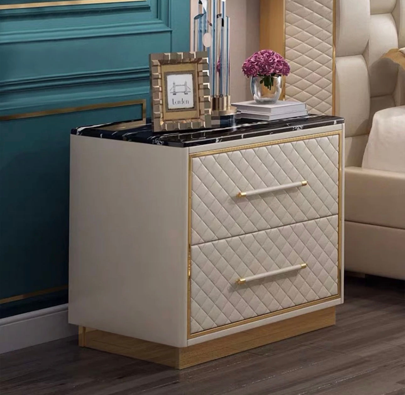 302 Velvet Bedside Table 