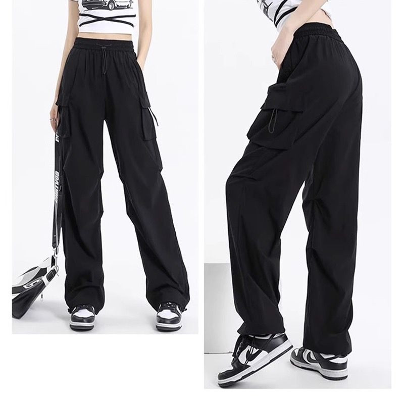 Zayida Kiya Cargo Pants Wanita Highwaist Loose Korean Style