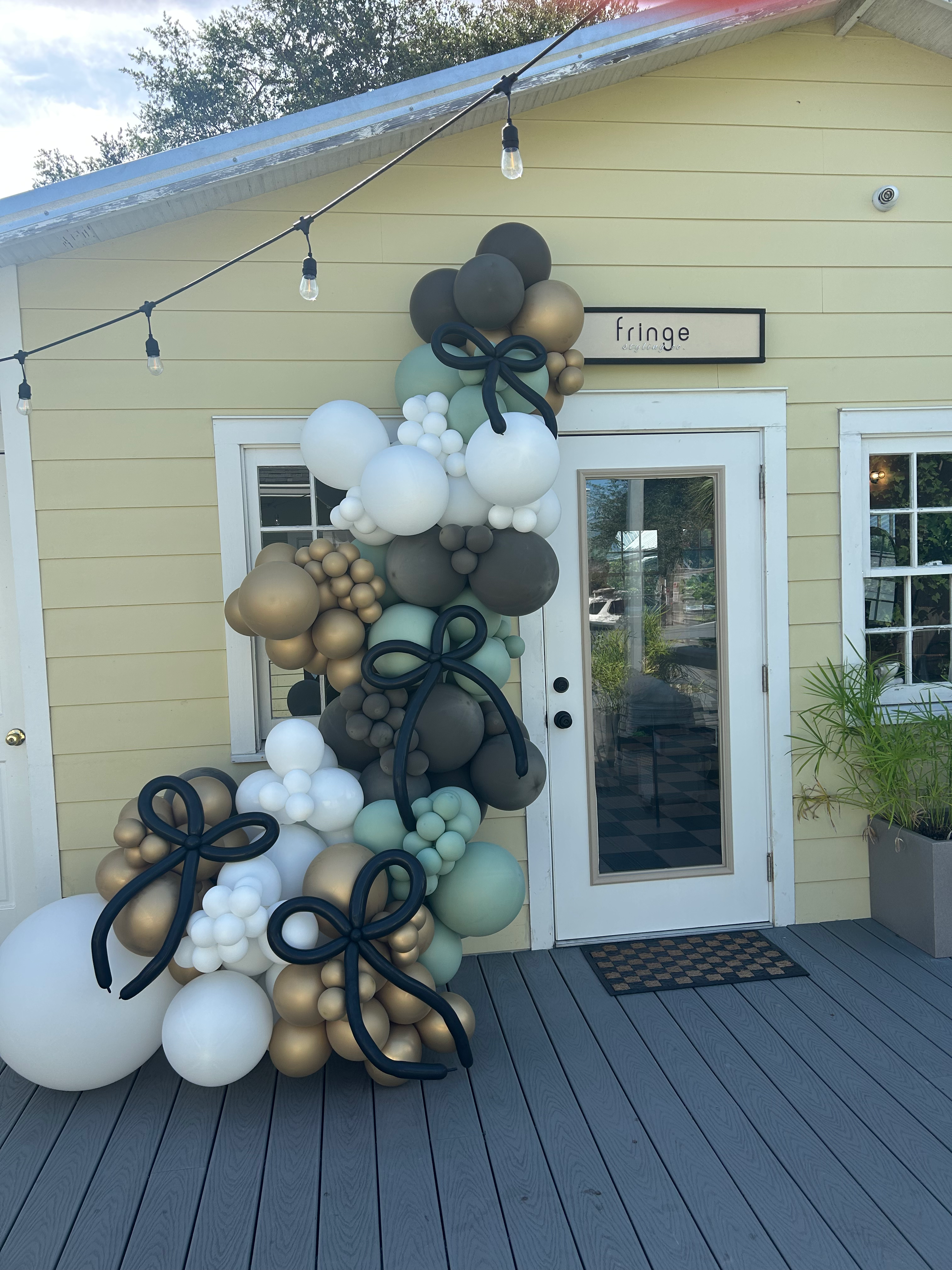 Custom Balloon Garland with balloon bow addition