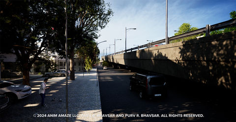 3D Rendering of the Proposed Flyover and Underpass on Juna Vadaj Junction, Ahmedabad, Gujarat, India. Clients: AMC, MMCPL.
