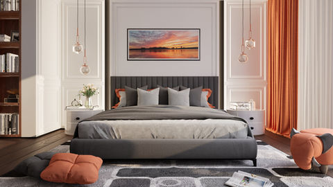 3D Rendering of a Bedroom. Interior Scene.