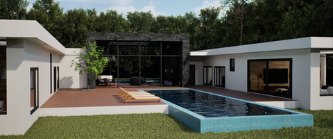 3D Rendering of a Villa. Exterior. Morning.