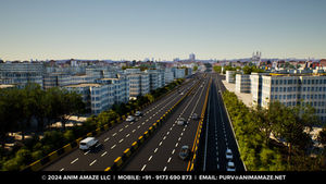 3D visualization for the proposed 6-lane Over-Bridges on the SP Ring Road at Shilaj and Sindhubhavan Junctions in Ahmedabad,