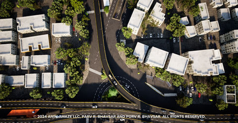 3D Rendering of the Proposed Flyover and Underpass on Juna Vadaj Junction, Ahmedabad, Gujarat, India. Clients: AMC, MMCPL.