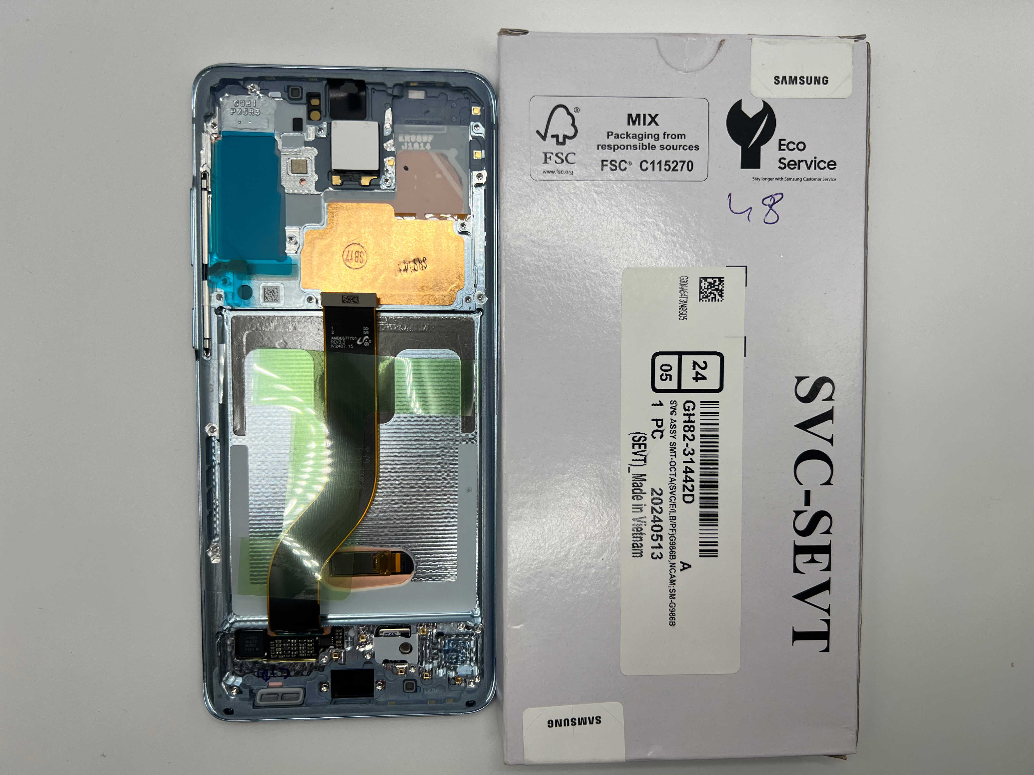 Original Samsung Screen Replacement Samsung Galaxy S22 Ultra SMS908 LCD Dark Red