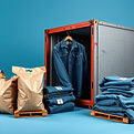 showing packaging and export of denim ga