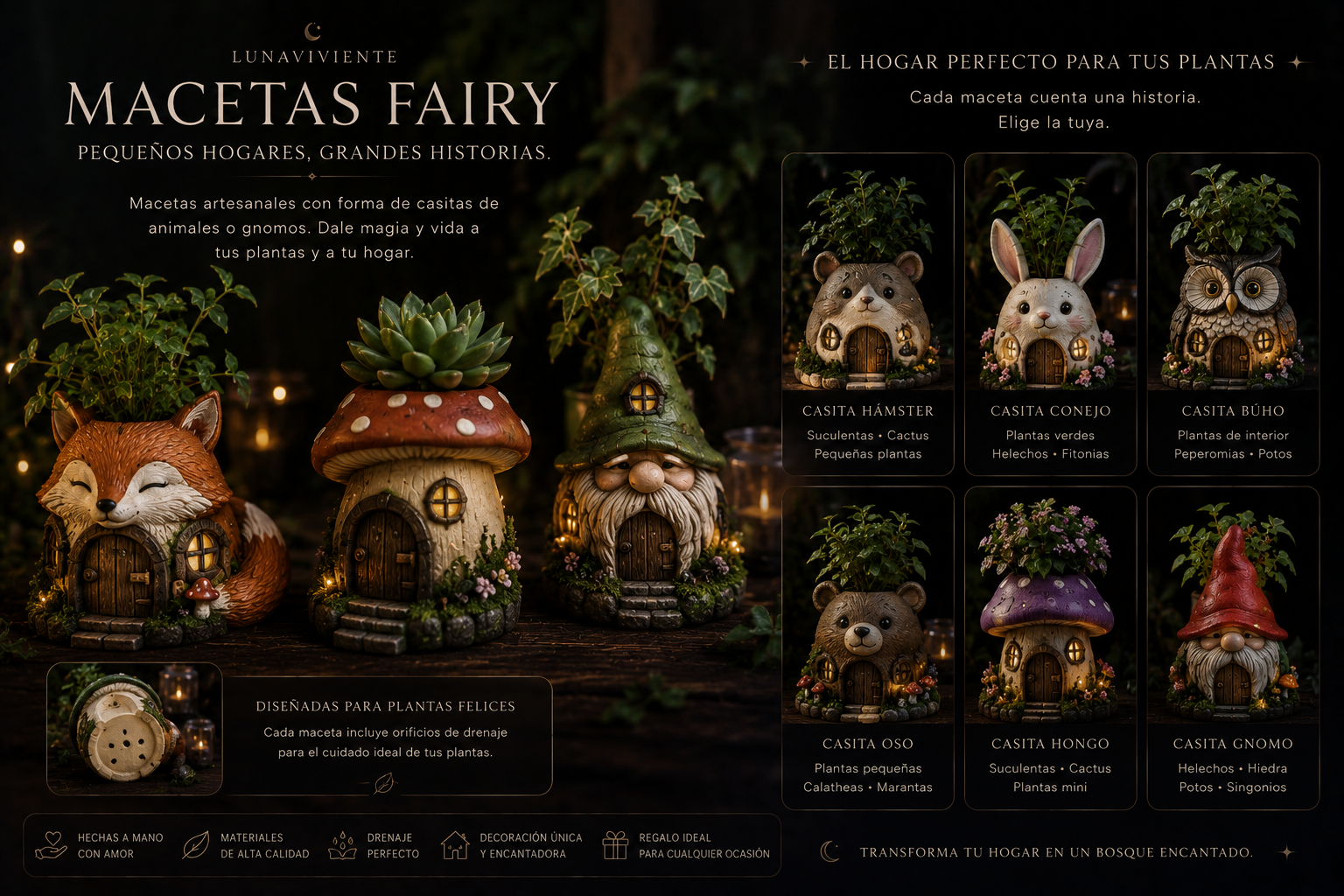 Macetas Fairy – Colección Bosque Encantado
