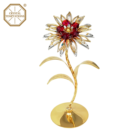 24K Gold Plated Figurine Flower Crystal | CRYSTAL TEMPTATIONS 24K Gold Plated Figurine Flower Crystal | CRYSTAL TEMPTATIONS