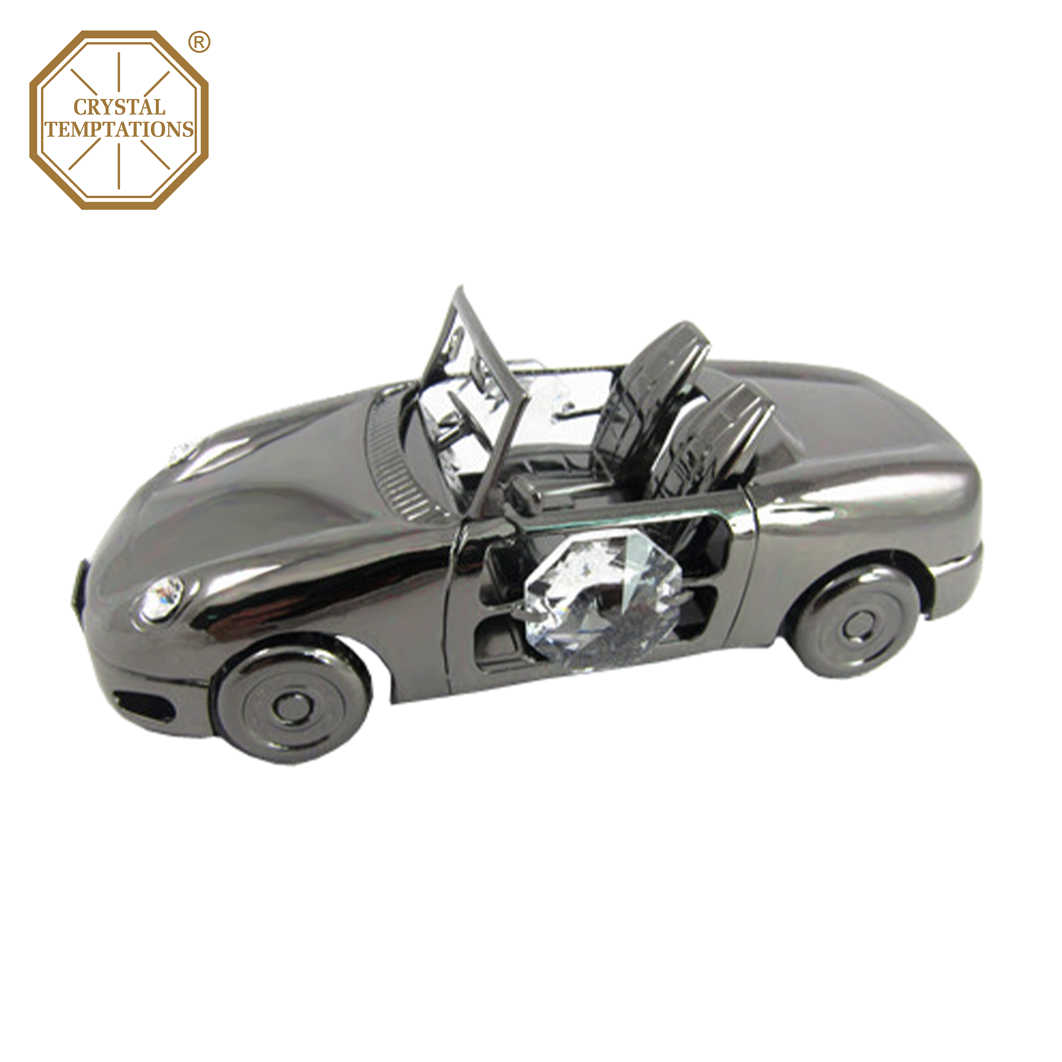Blackish Plated Lacquered Decoration Sports Car  Crystal