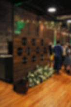 A themed wedding seating chart with seating placements on vinyl records