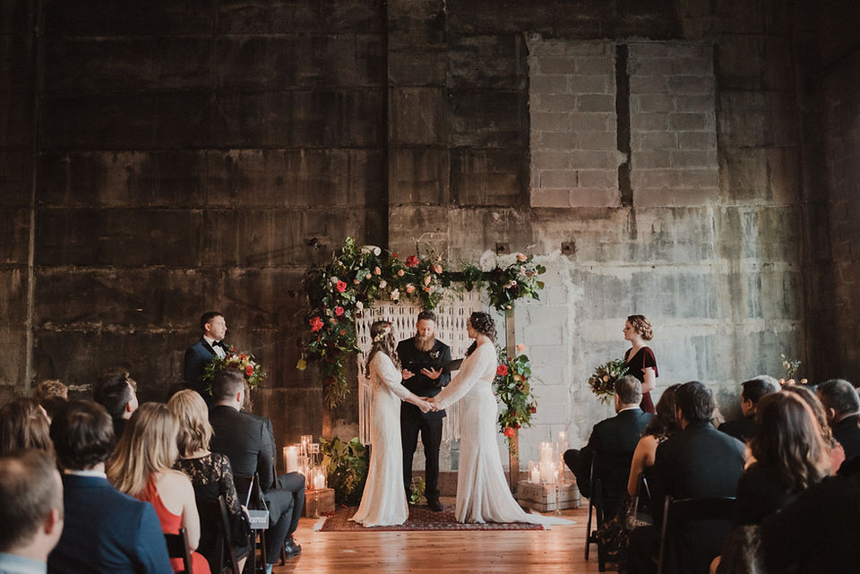 Gay Lesbian wedding venue two brides at ceremony