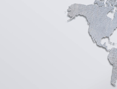 Map of the Americas on a silver background