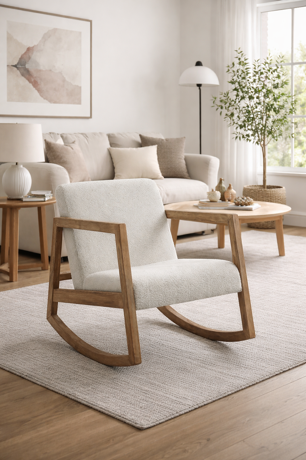 Teddy Fabric Boucle Rocking Chair