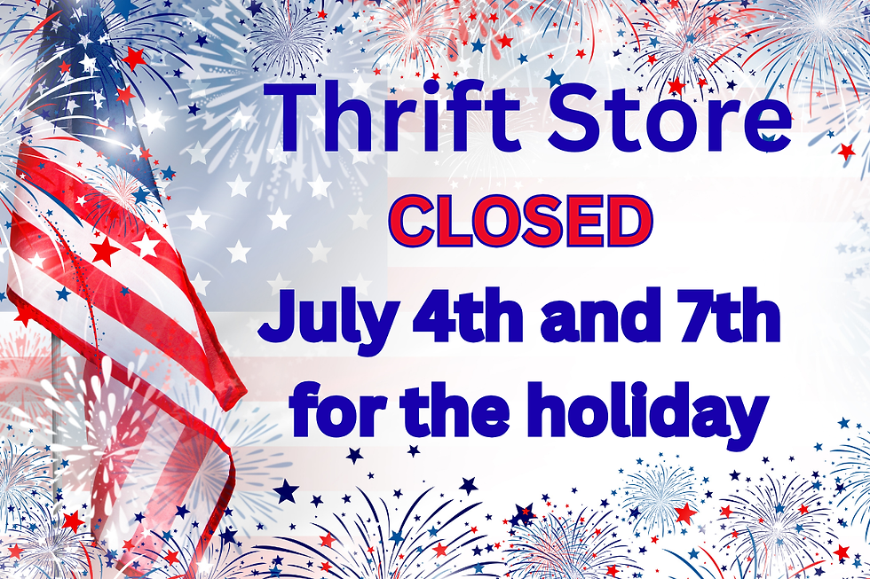 Thrift Store closed - July