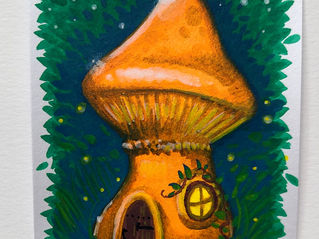 Happy mushroom houses