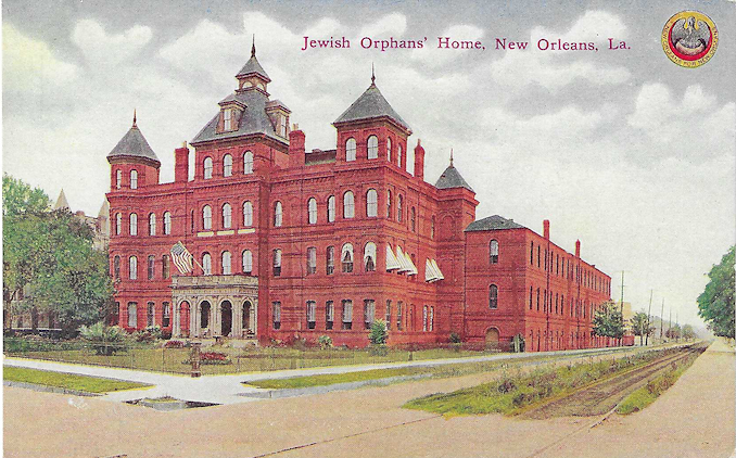 Postcard of Jewish Orphans Home on St. Charles Avenue, New Orleans, c.1907