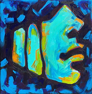 1 of 3 works of art making up the "Less than Human" triptych.
