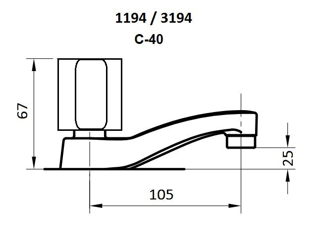 Miniatura: 3194 C40 Torneira Tradicional Para Pia / Bancada de Lavabo / Banheiro