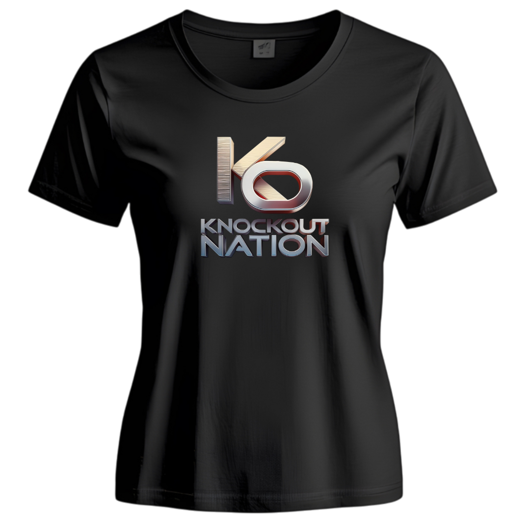 Knockout Nations T Shirt Black ( Ladies )