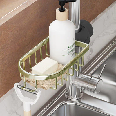 Miniature : Bathroom Faucet Storage Rack Shower Soap Holder Bathroom Organization Shower