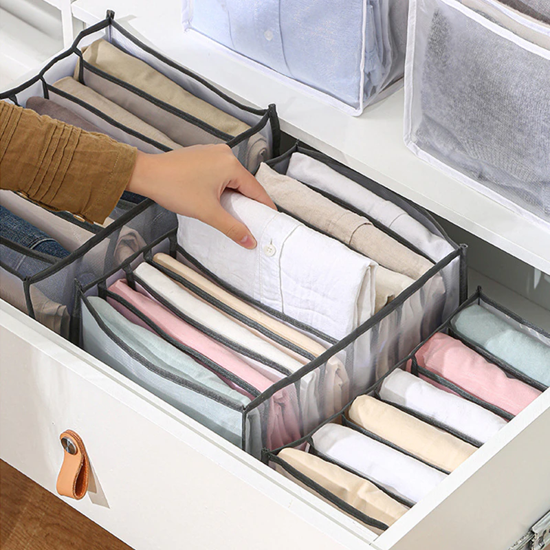 Miniature : Foldable Drawer Closet Storage Organizer Divider Boxes for Jeans Underwear Socks