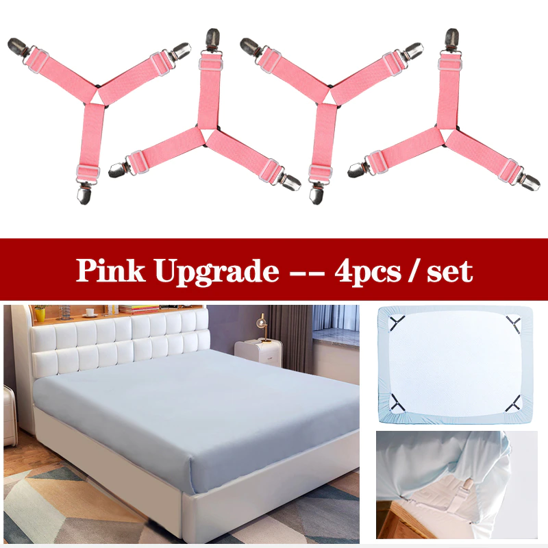 Miniature : 4PCS Bed Sheet Clips Bed Sheet Straps Bed Sheet Holders Slip-Resistant Wrinkle