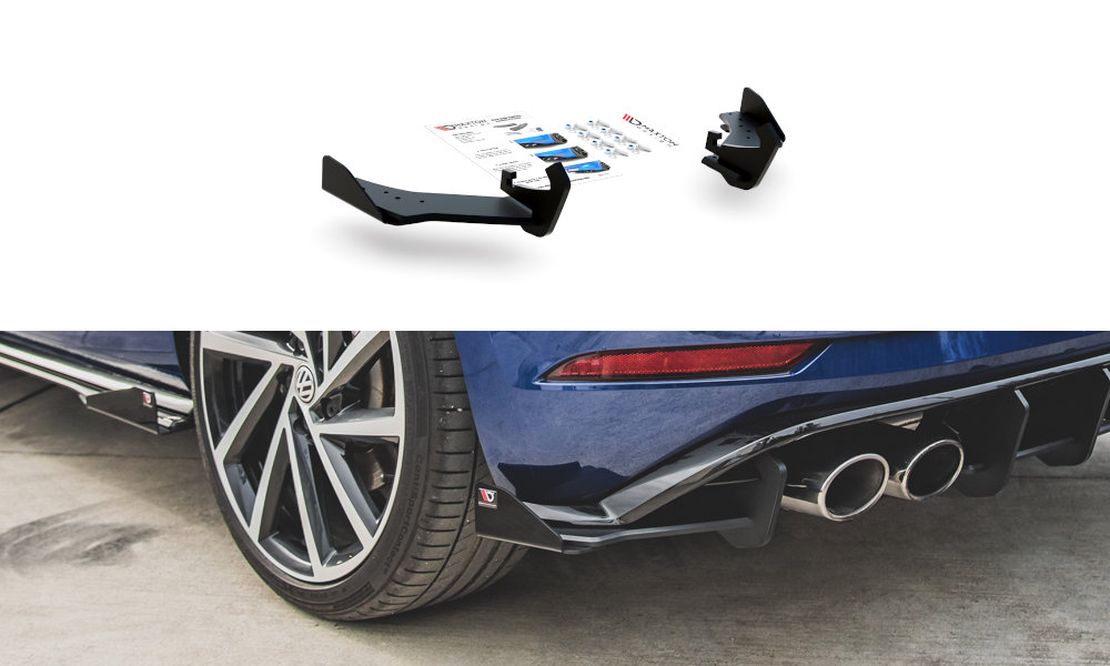 SPORT DURABILITY REAR BUMPER SPLITTER + FLAPS VW GOLF 7 R FACELIFT
