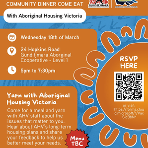 March Community Dinner with Aboriginal Housing Victoria