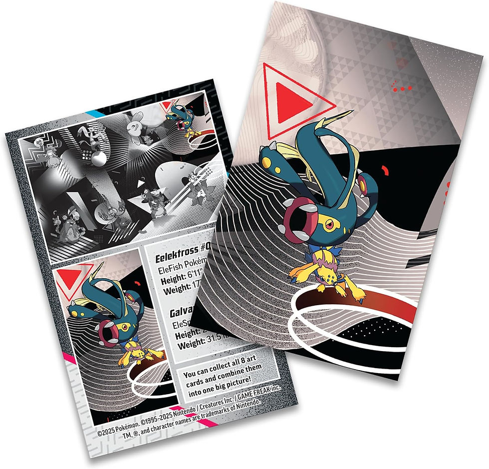 Thumbnail: 1x Black Bolt & White Flare Unova Mini Tin 1x Sticker Scarlet&Violet Pokémon TCG seen from the front toploaded.co.uk