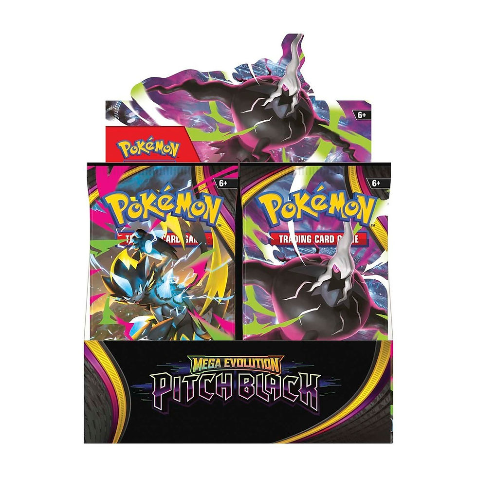 Pitch Black Booster Box (36 packs) - Mega Evolutions - Pokémon TCG seen from the front side toploaded.co.uk