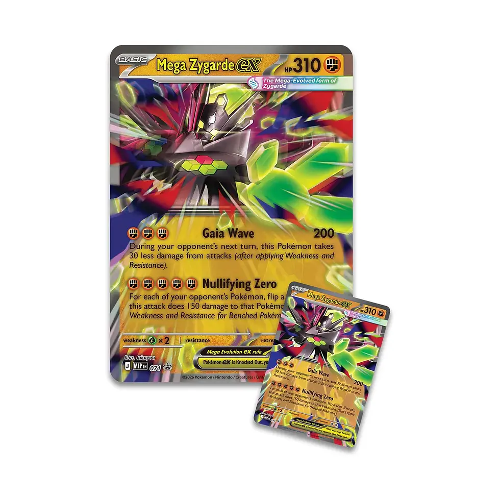Mega Zygarde ex Premium Collection - Mega Evolution - Pokémon TCG promo and maxi card inside toploaded.co.uk