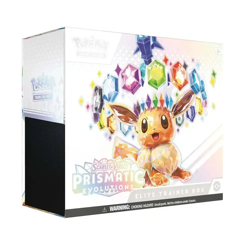 Prismatic Evolutions ETB (Damaged) - Scarlet & Violet - Pokémon TCG seen from the front toploaded.co.uk