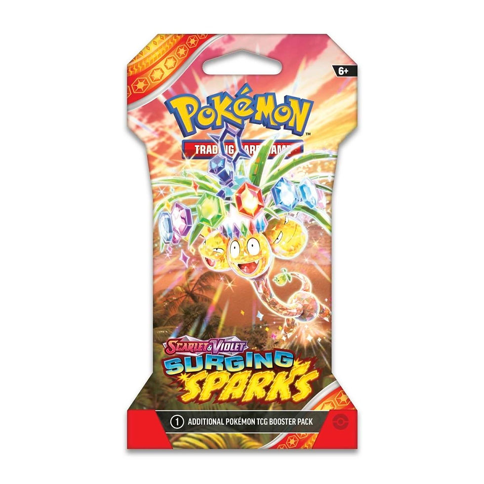 Thumbnail: 1x Surging Sparks Sleeved Booster Pack - Scarlet & Violet - Pokémon TCG Alonan Excegutor art pack toploaded.co.uk