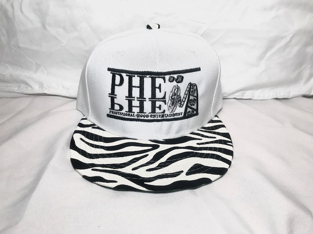 PHE Snap Back Hat Zebra Print Brim