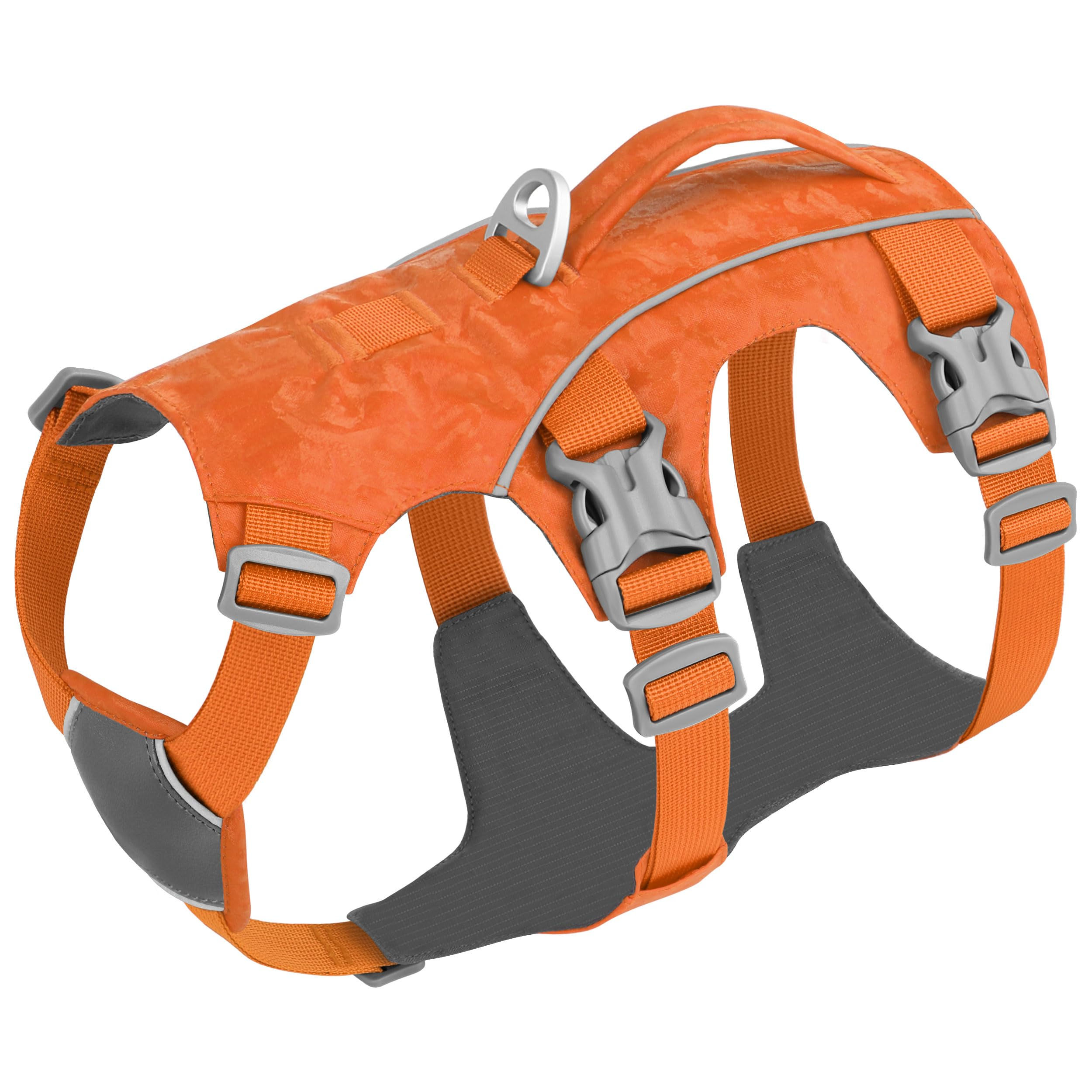 AKAILEA Escape-Proof Small Dog Harness with Handle, Reflective, Orange S
