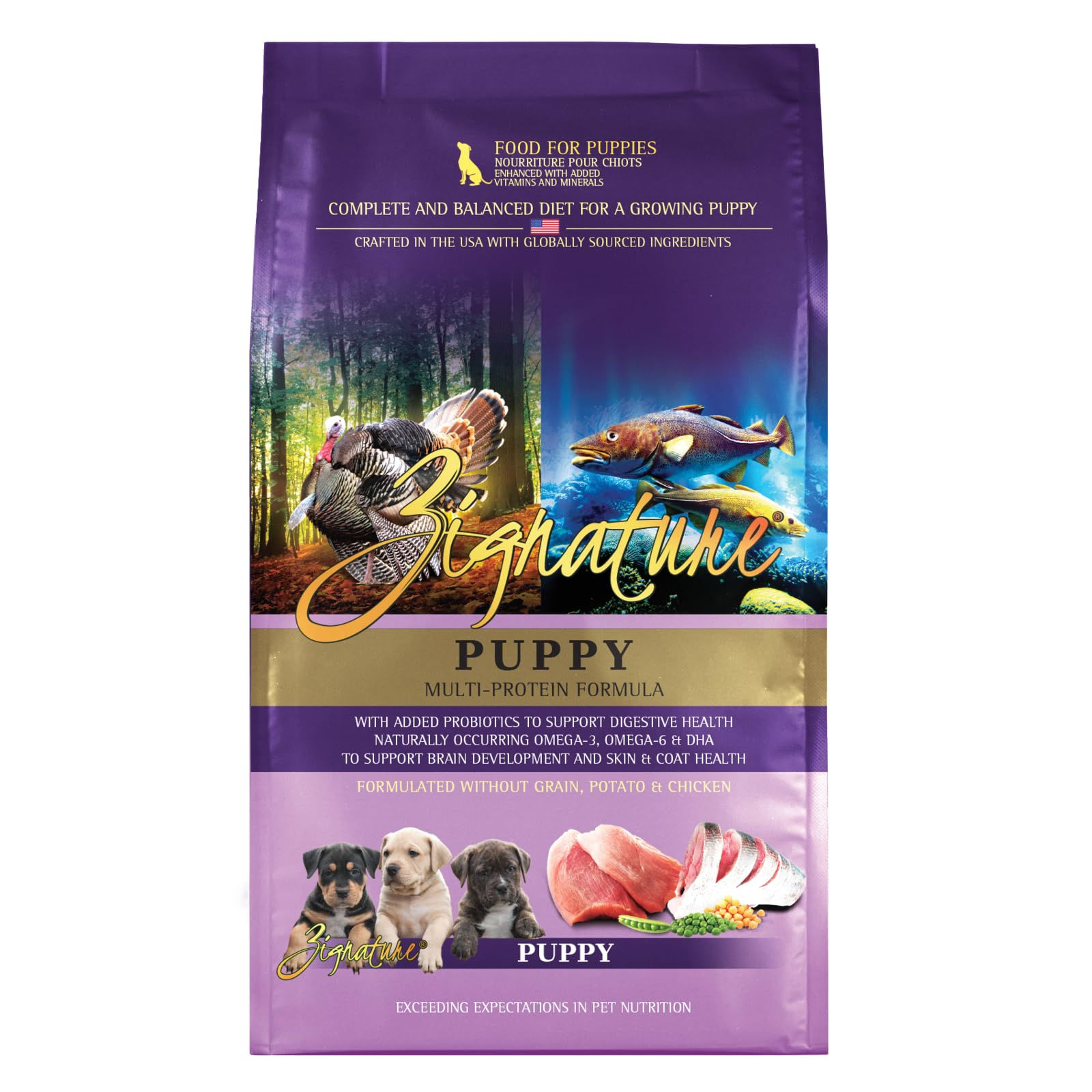 Zignature Puppy Formula Dry Dog Food, Duck, 12.5 lb Bag