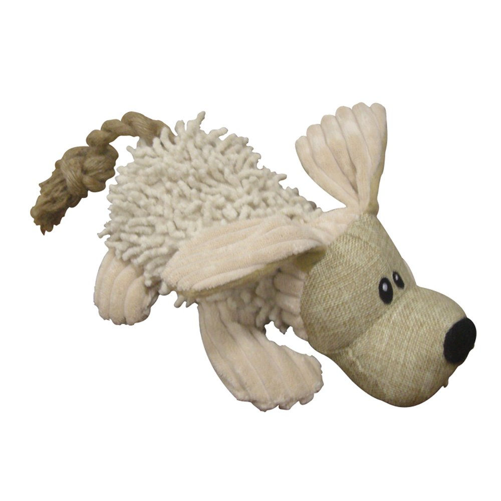 Pet Lou Naturally Twisted Plush Dog Chew Toy with Squeakers, 6 Inch