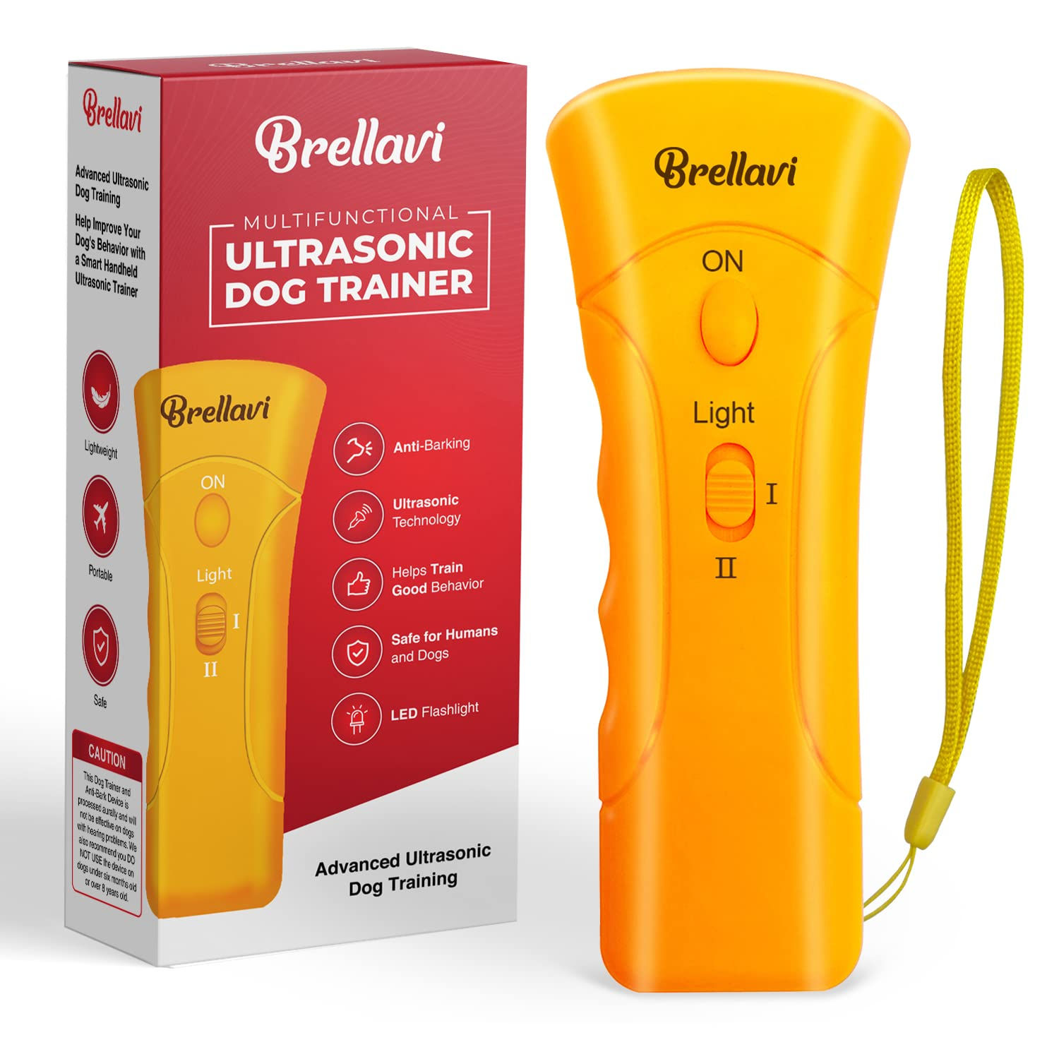 Ultrasonic Dog Training Clicker, Handheld Anti-Bark Device, Orange