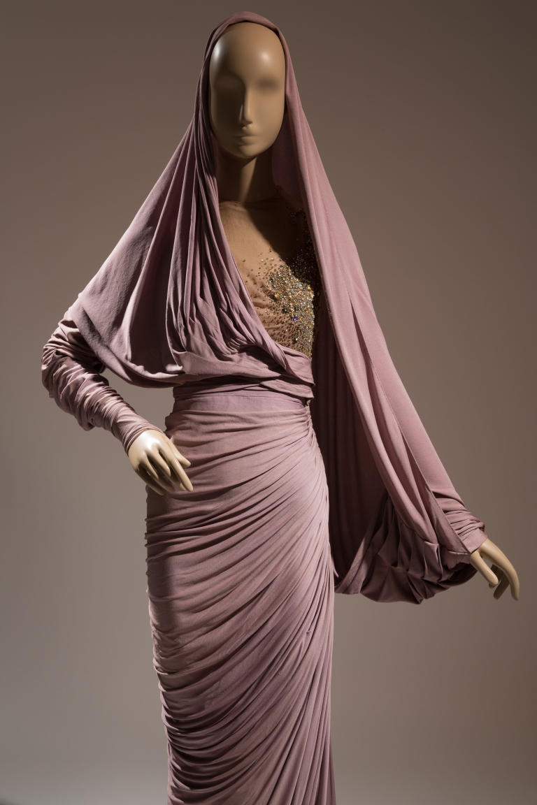 A 1952 hooded design by Hollywood costume designer Adrian.