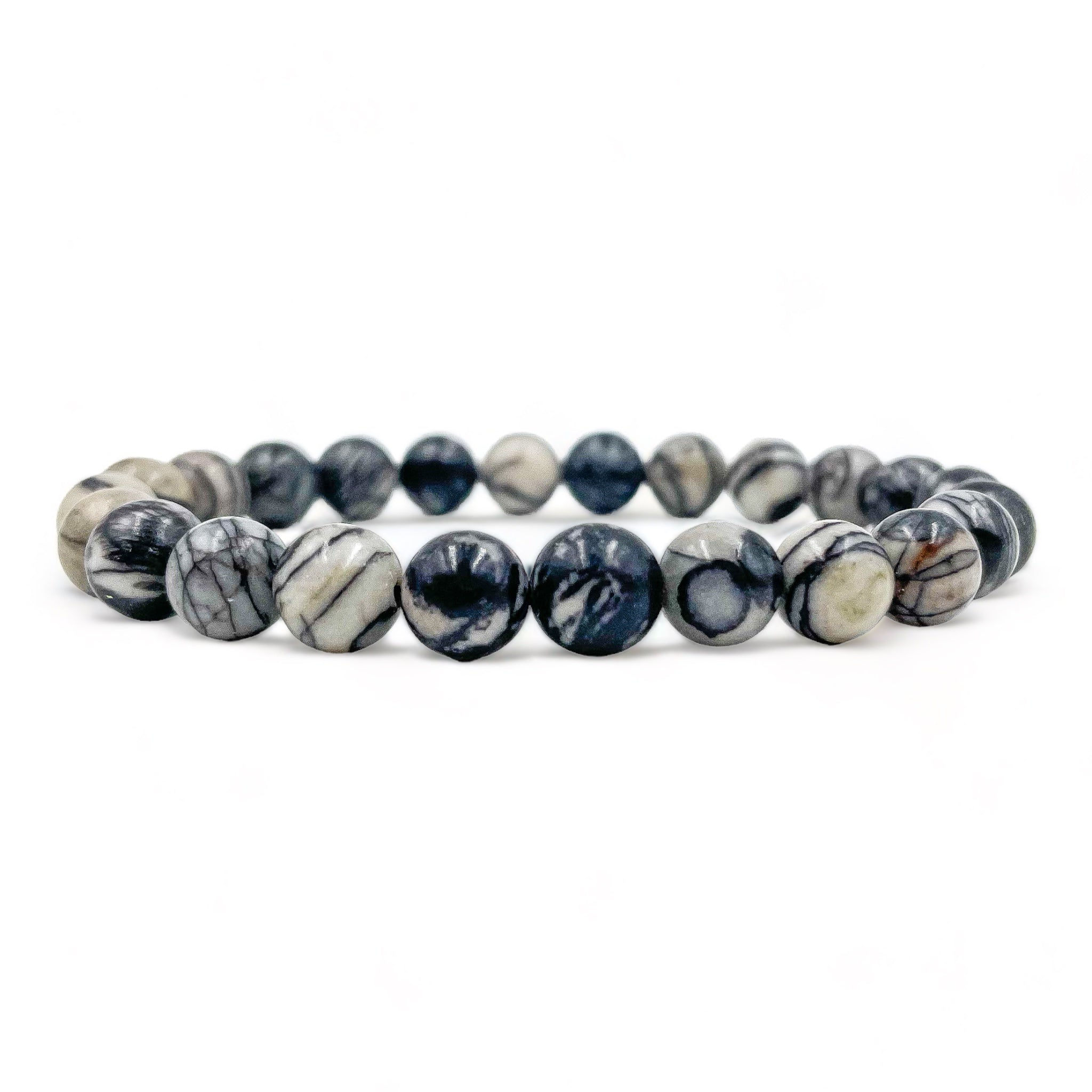 Union - Black Silk Stone Gemstone Beaded Bracelet