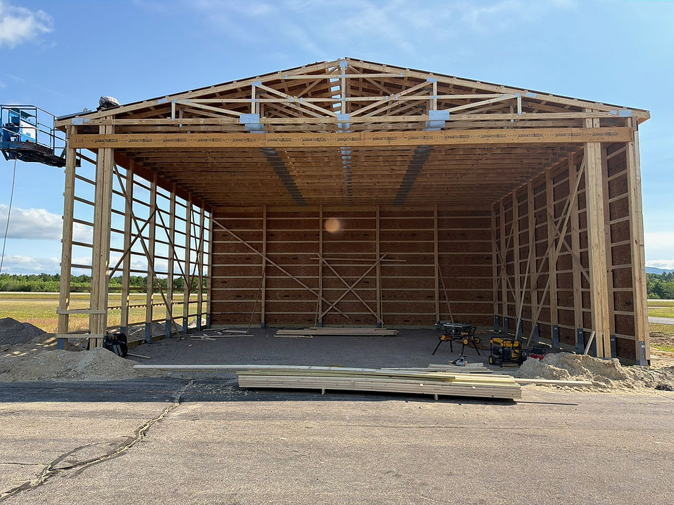 wooden framework for hangar