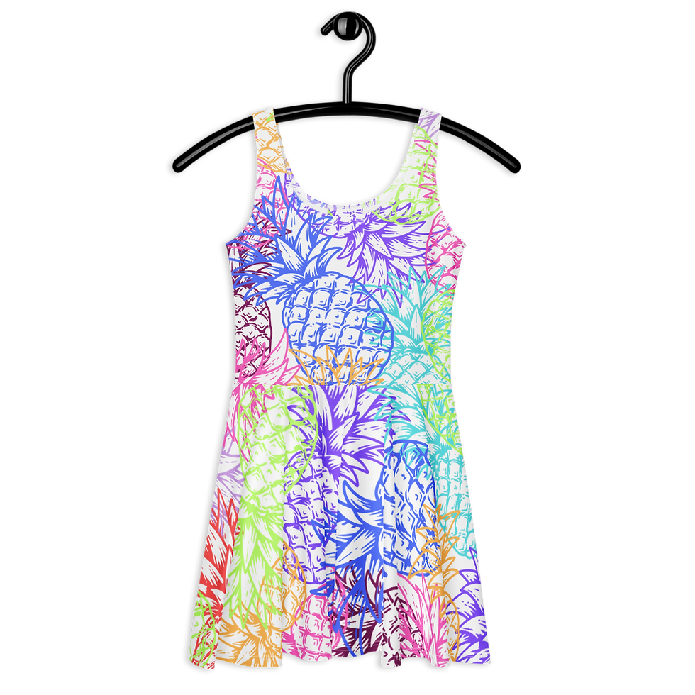 Thumbnail: Rainbow Pineapple Skater Dress