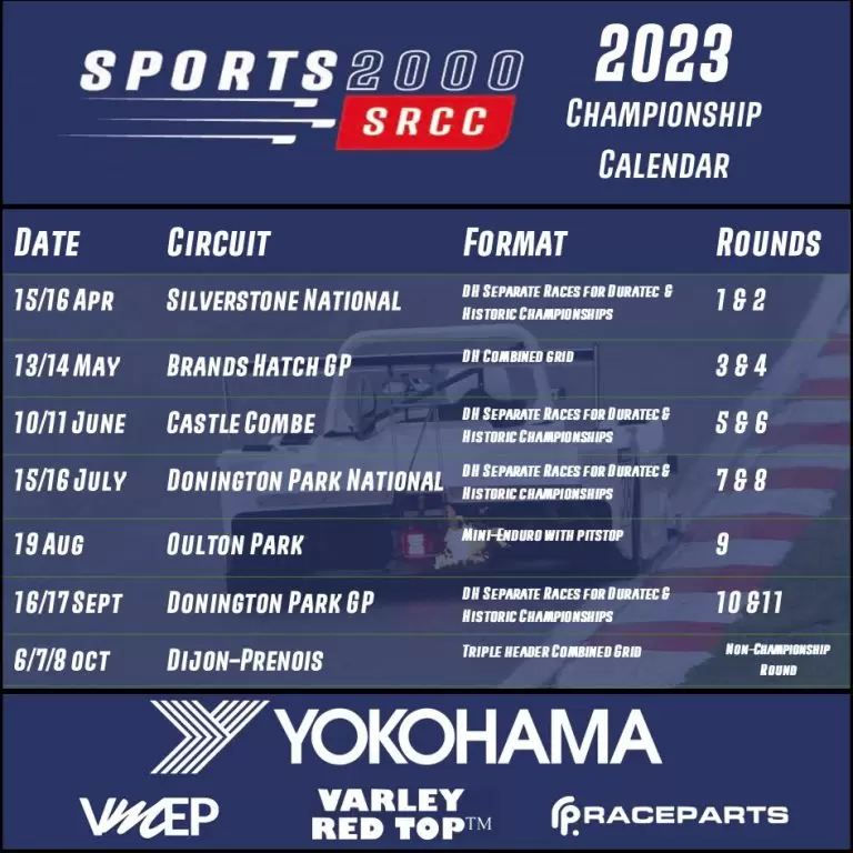 Sports 2000 Championship racing calendar 2023