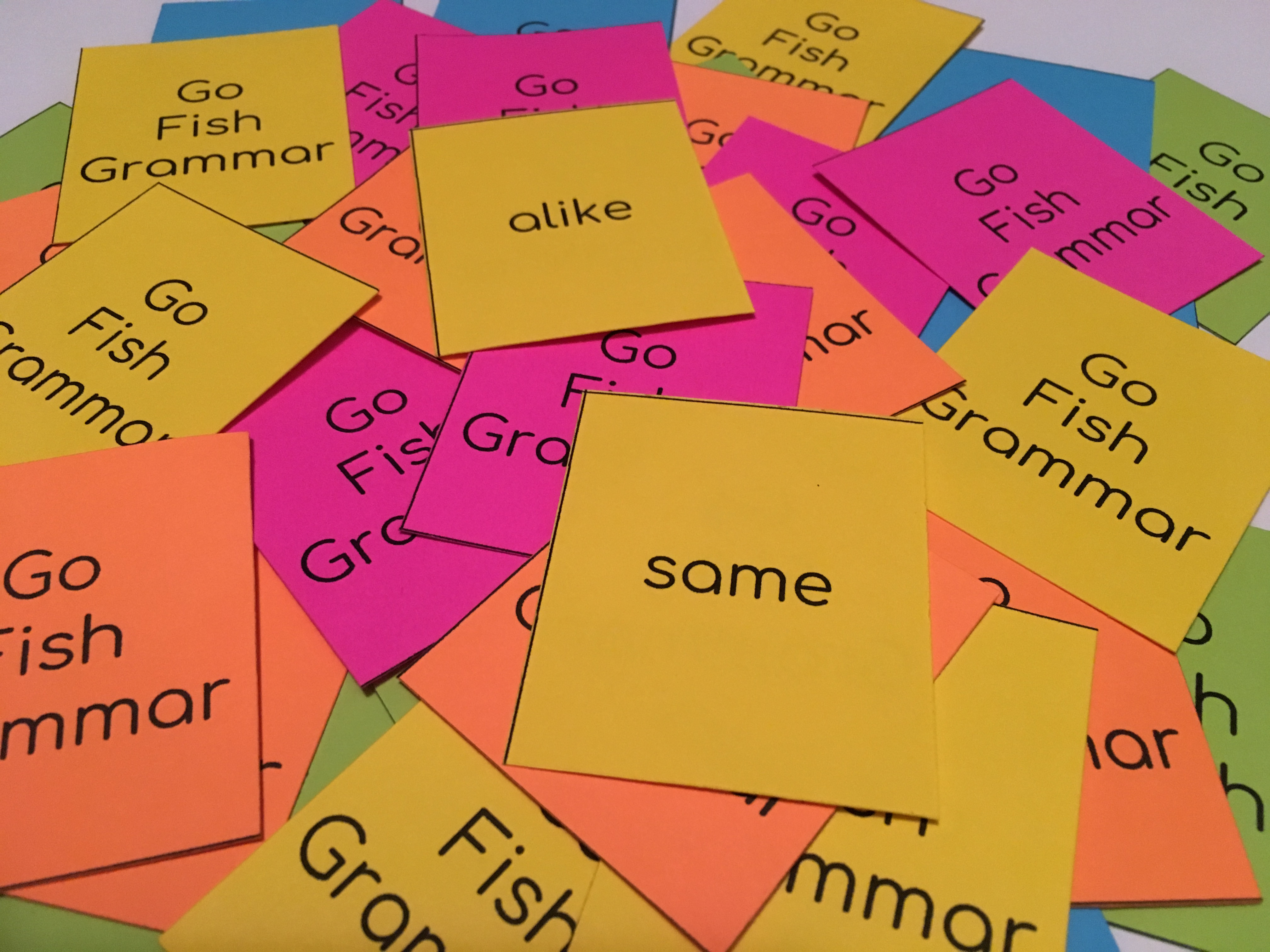 Go Fish! Grammar Cards (Synonyms)