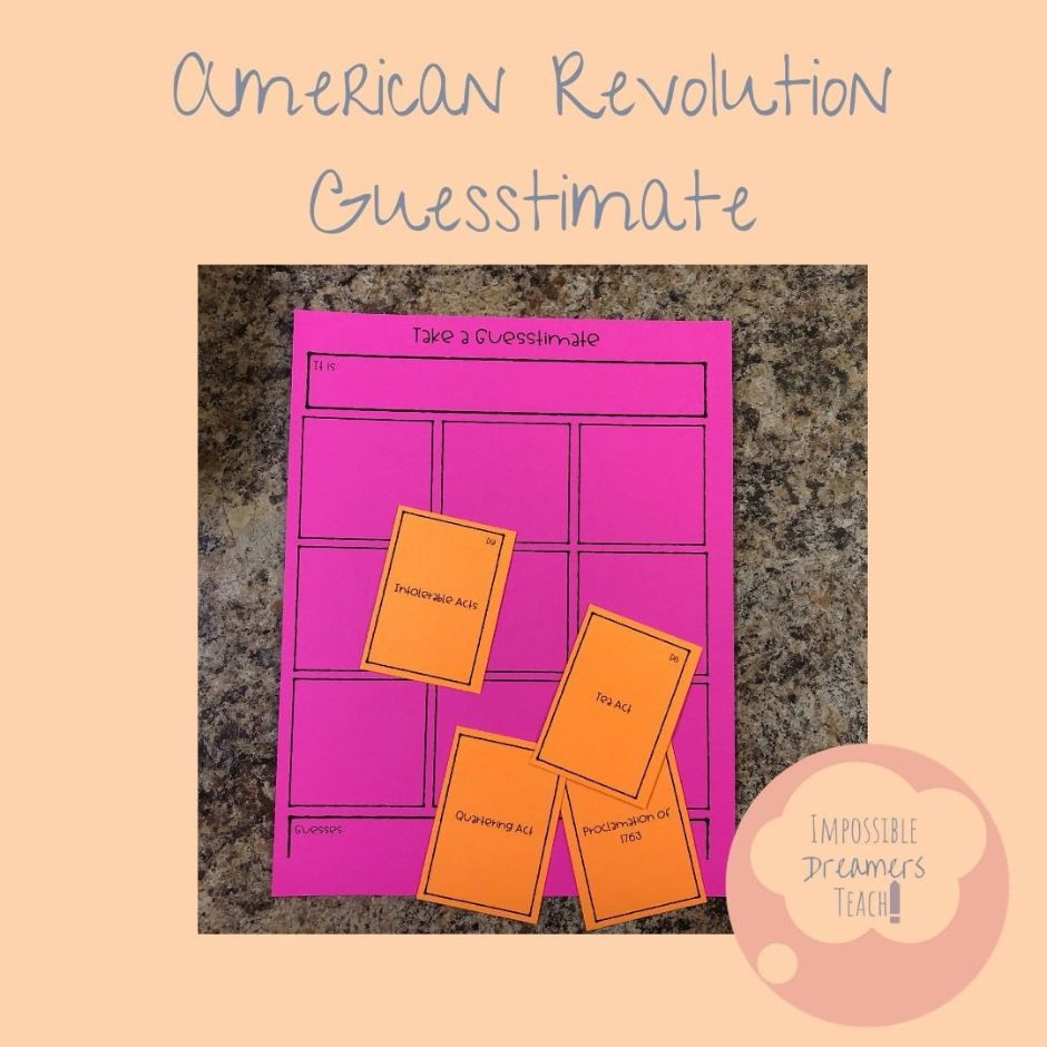 American Revolution Guesstimate Game
