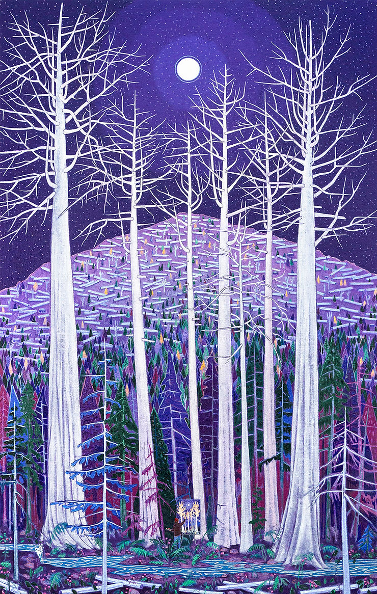 Scheurmann "Candelabra" 66 x 42 inches oil on jute, 2021