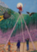 Scheurmann "Tripod" 50 x 36 inches oil and sand on linen, 2026